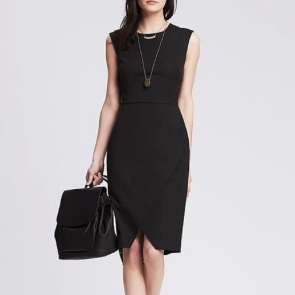 Banana Republic Dresses & Skirts - Banana Republic Sloan Cross Front Black Sheeth